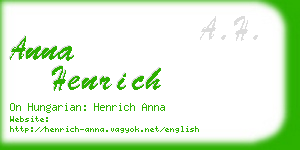 anna henrich business card